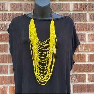 Bead NWOT Yellow Multilayer Round Beaded Jewelry handcrafted Necklace